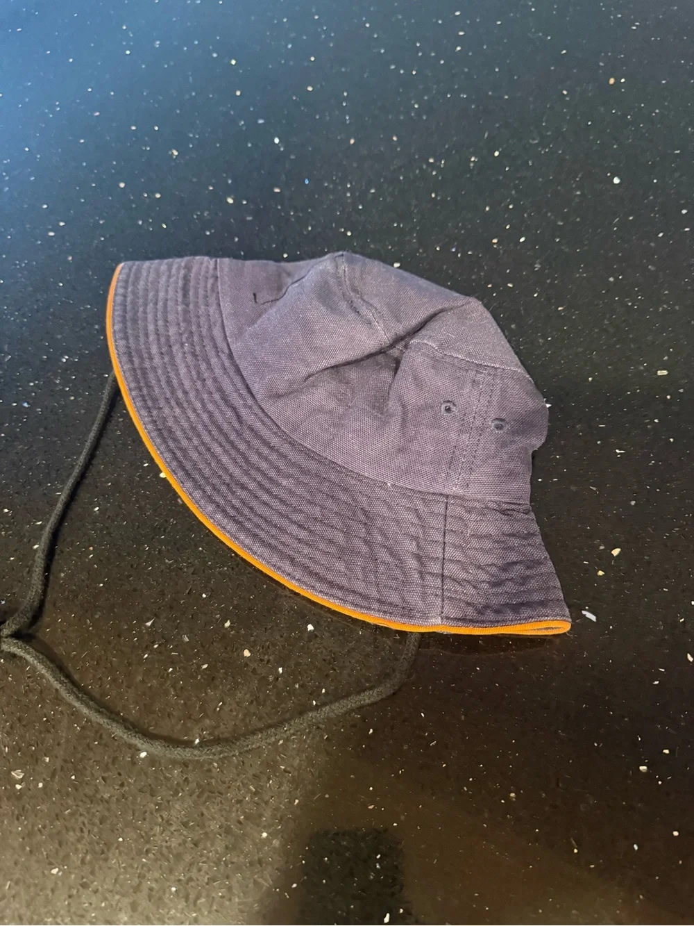 Dozer Barefoot Adventures Navy Bucket Hat with Orange Trim